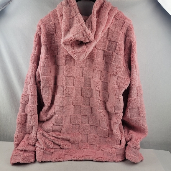 NWOT California Keynote cozy fuzzy viral hoodie in pink size Large - Picture 5 of 6